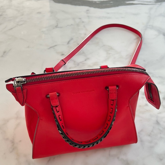 ELENA GHISELLINI Mini Red Leather
Crossbody Bag - Picture 2 of 5